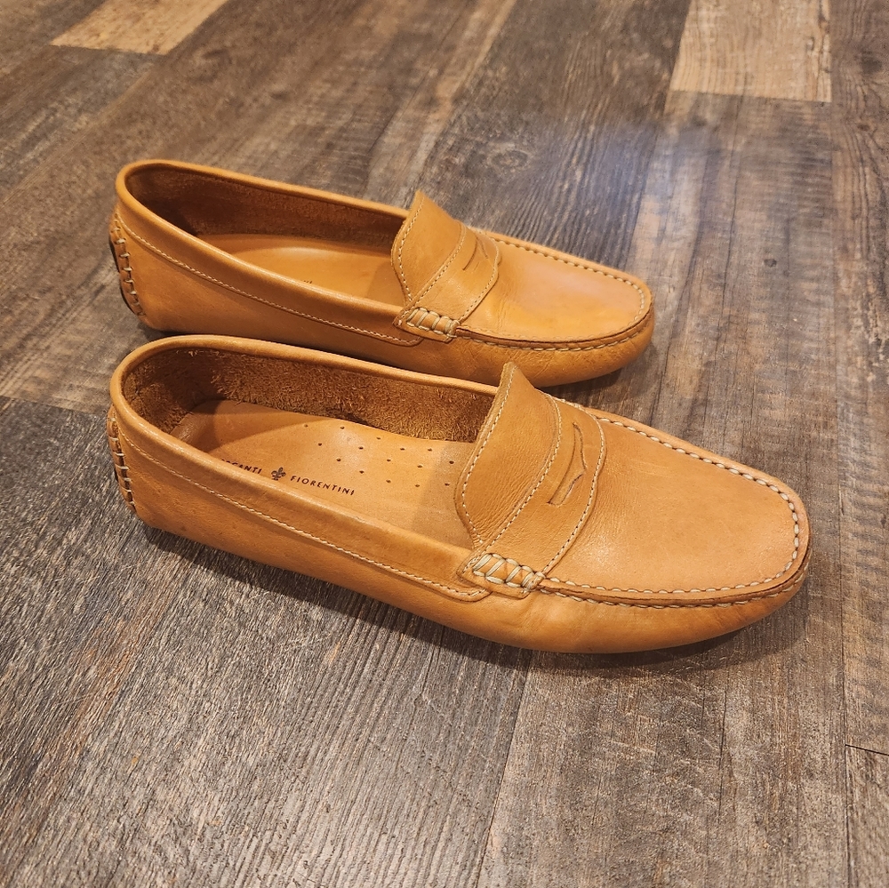 Mercanti Fiorentini Leather Penny Loafer Driving Moccasins Sz 10 Made in Brazil